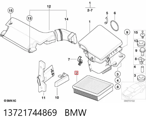 Filtr powietrza 13721744869 BMW