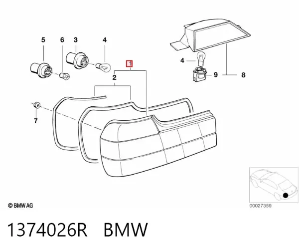 Lampa zespolona tylna prawa BMW 7 E32
