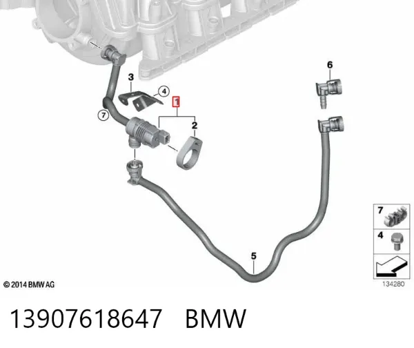 Zawór odpowietrzający zbiornika paliwa 13907618647 BMW