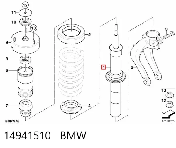 Amortyzator przedni 14941510 BMW