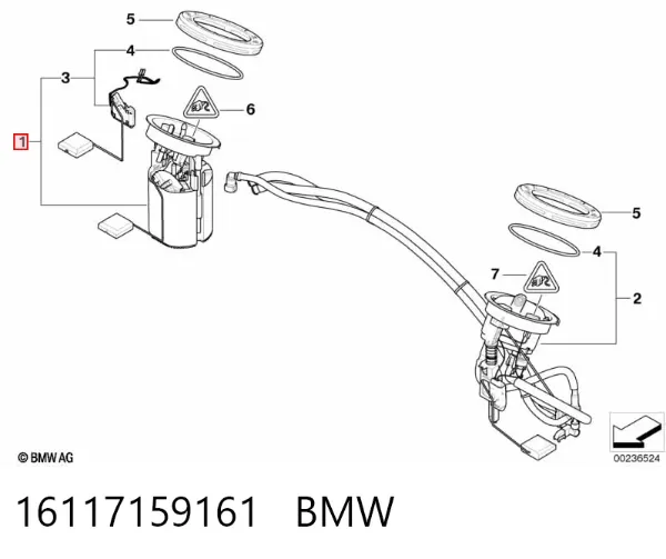 Moduł pompy paliwowej z czujnikiem poziomu paliwa 16117159161 BMW