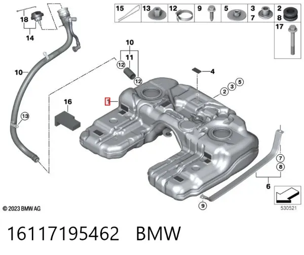 Zbiornik paliwa BMW X5 F15, F85