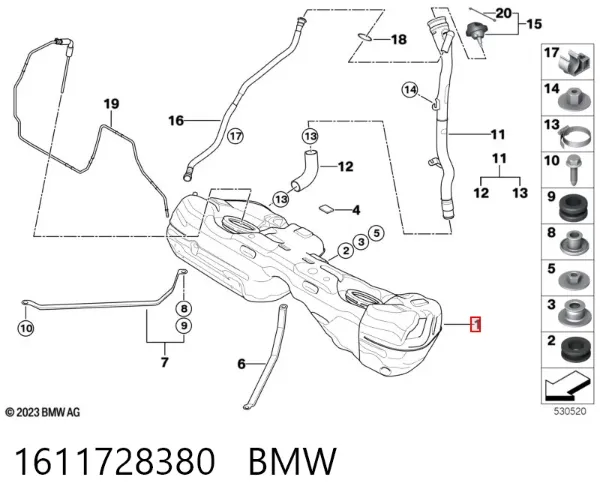 Zbiornik paliwa 1611728380 BMW