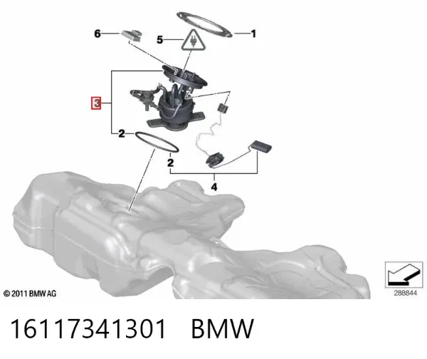 Moduł pompy paliwowej z czujnikiem poziomu paliwa 16117341301 BMW