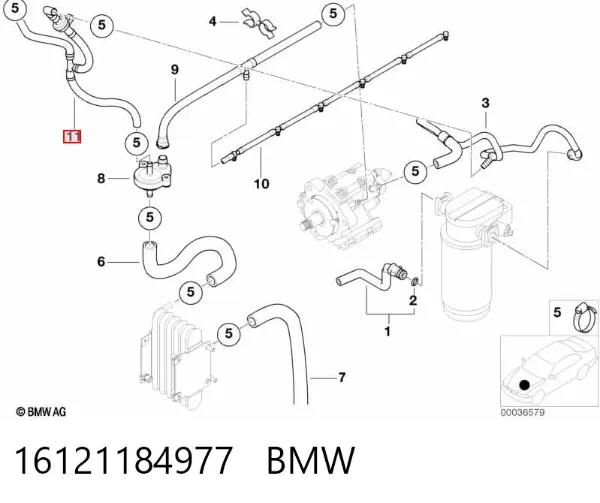 Zawór zwrotny filtra paliwa BMW 5 E39