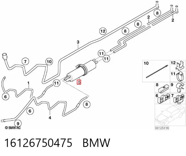Filtr paliwa 16126750475 BMW