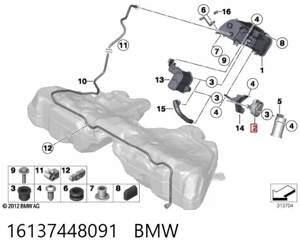 Zawór pochłaniacza oparów paliwa 16137448091 BMW