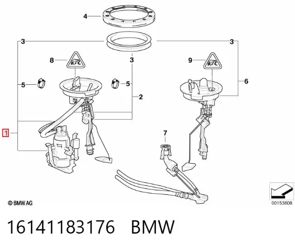 Moduł pompy paliwowej z czujnikiem poziomu paliwa 16141183176 BMW