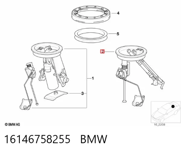Czujnik poziomu paliwa w zbiorniku 16146758255 BMW