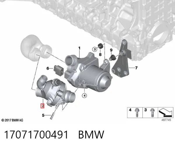 Obudowa termostatu 17071700491 BMW