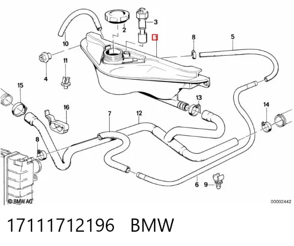 Zbiorniczek wyrównawczy układu chłodzenia 17111712196 BMW