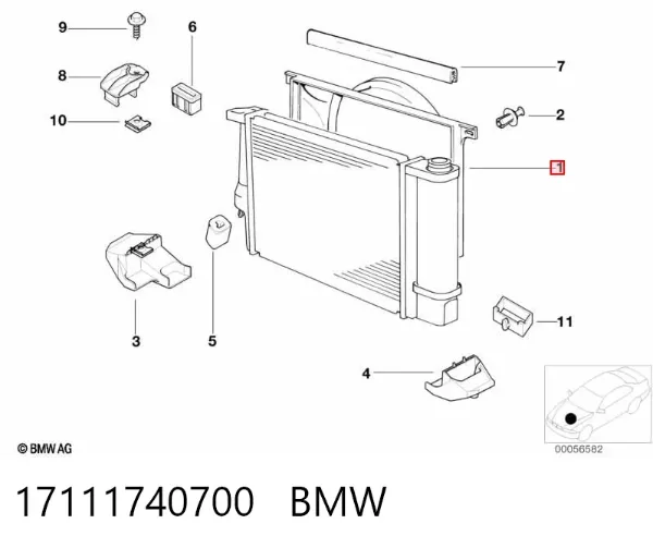 Dyfuzor chłodnicy 17111740700 BMW