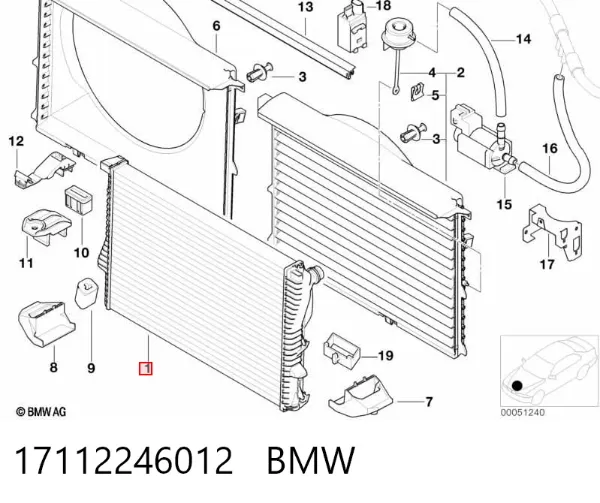 Chłodnica silnika 17112246012 BMW