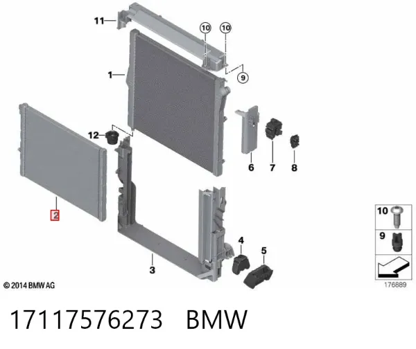 Chłodnica silnika 17117576273 BMW