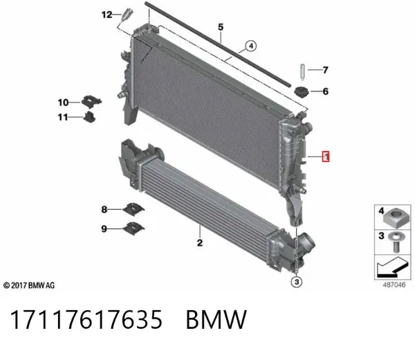 Chłodnica silnika 17117617635 BMW