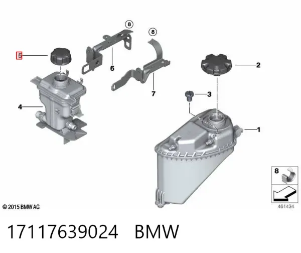 Pokrywa (korek) zbiornika wyrównawczego 17117639024 BMW
