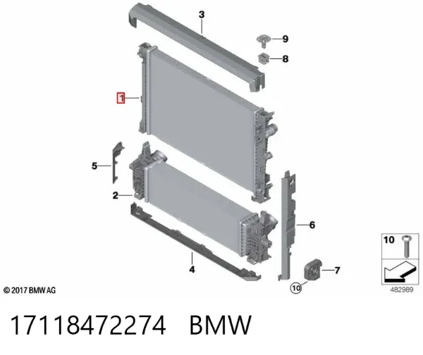 Chłodnica silnika 17118472274 BMW