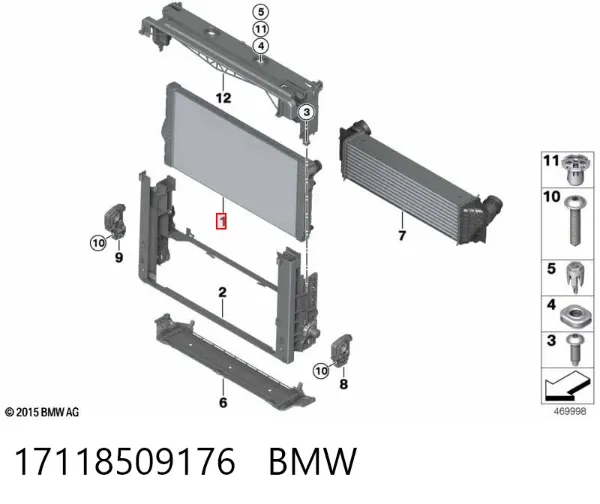 Chłodnica silnika 17118509176 BMW