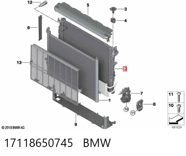 Chłodnica silnika 17118650745 BMW