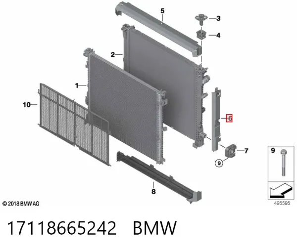 Kierownica powietrza (deflektor) chodnicy lewa 17118665242 BMW