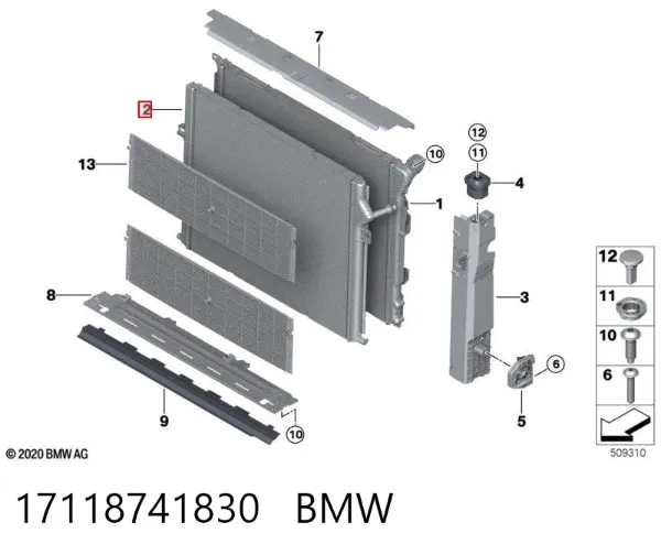 Chłodnica silnika dodatkowa 17118741830 BMW
