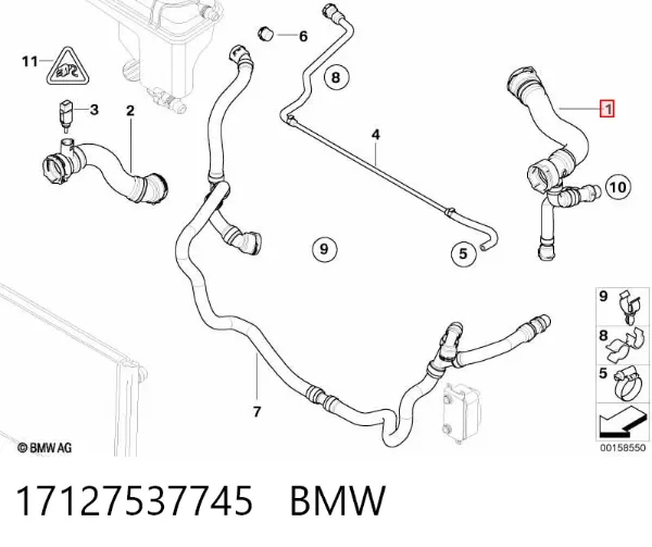 Przewód (króciec) układu chłodzenia 17127537745 BMW