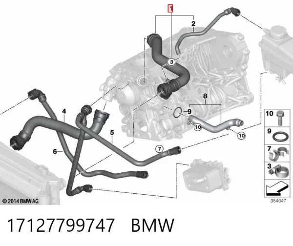 Przewód (króciec) chłodnicy górny 17127799747 BMW