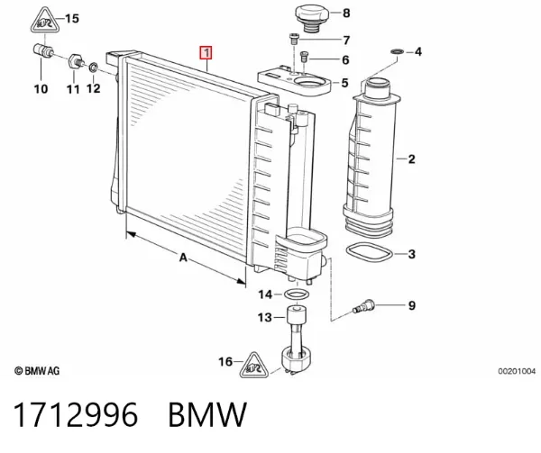 Chłodnica silnika 1712996 BMW