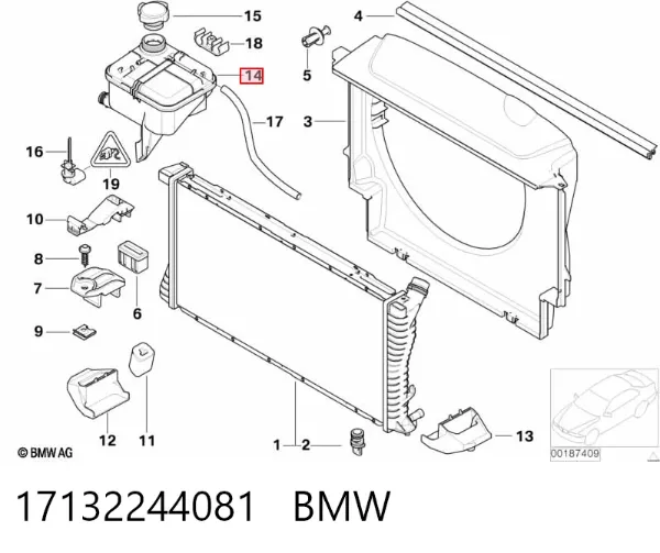 Zbiorniczek wyrównawczy układu chłodzenia 17132244081 BMW