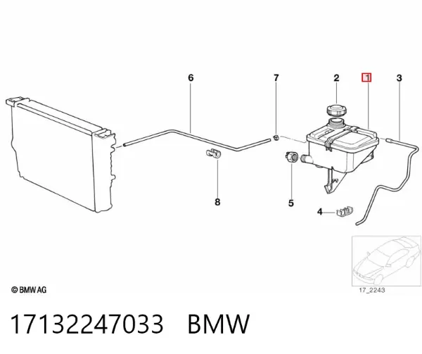 Zbiorniczek wyrównawczy układu chłodzenia 17132247033 BMW