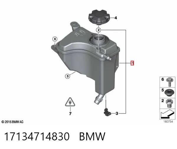 Zbiorniczek wyrównawczy układu chłodzenia 17134714830 BMW