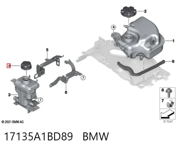Pokrywa (korek) zbiornika wyrównawczego 17135A1BD89 BMW