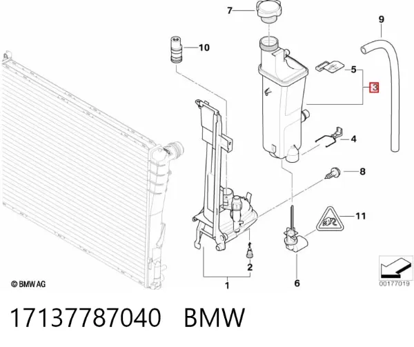 Zbiorniczek wyrównawczy układu chłodzenia 17137787040 BMW