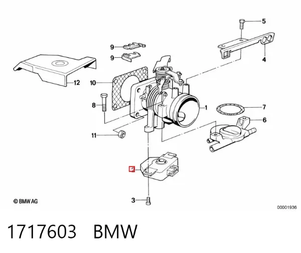 Czujnik położenia przepustnicy (potencjometr) 1717603 BMW