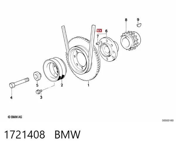 Pas napędowy mechanizmów 1721408 BMW