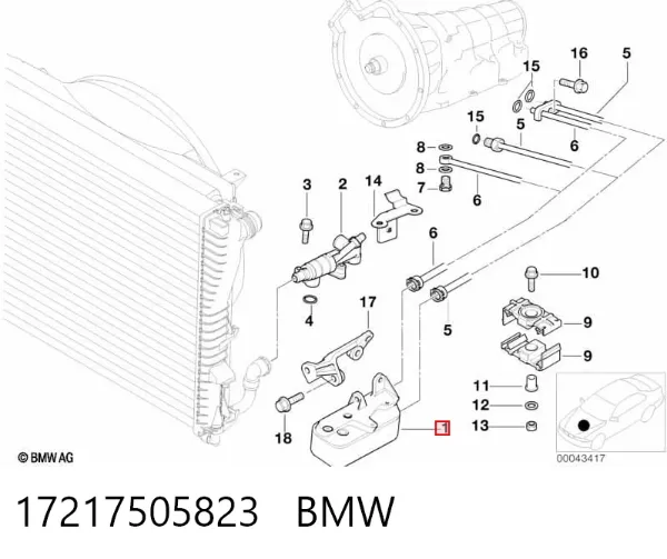 Chłodnica automatycznej/mechanicznej skrzyni biegów 17217505823 BMW