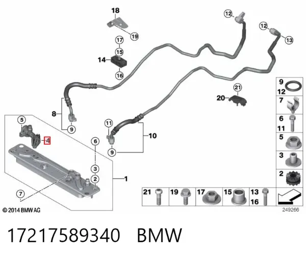Termostat chłodzenia oleju automatycznej skrzyni biegów 17217589340 BMW