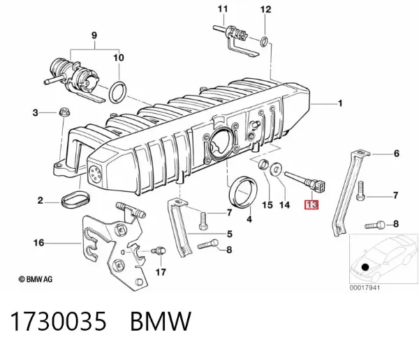 Czujnik temperatury powietrza wlotowego 1730035 BMW
