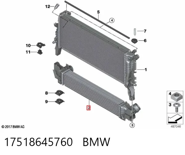 Chłodnica intercoolera 17518645760 BMW