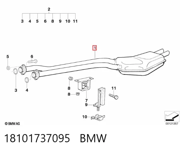 Tłumik, tylna część 18101737095 BMW