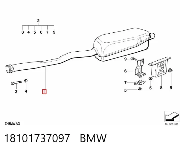 Tłumik, tylna część 18101737097 BMW