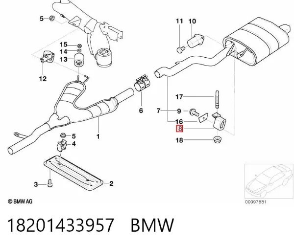 Poduszka mocowania tłumika 18201433957 BMW