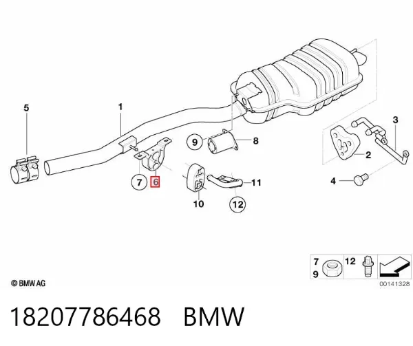 Poduszka mocowania tłumika 18207786468 BMW