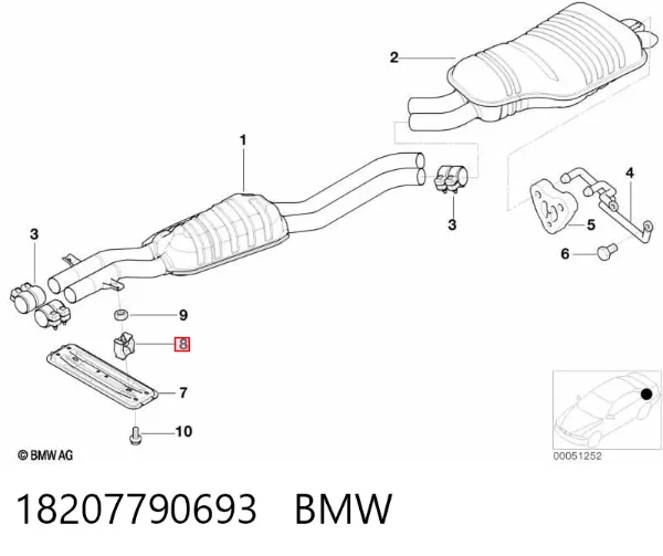 Poduszka mocowania tłumika 18207790693 BMW