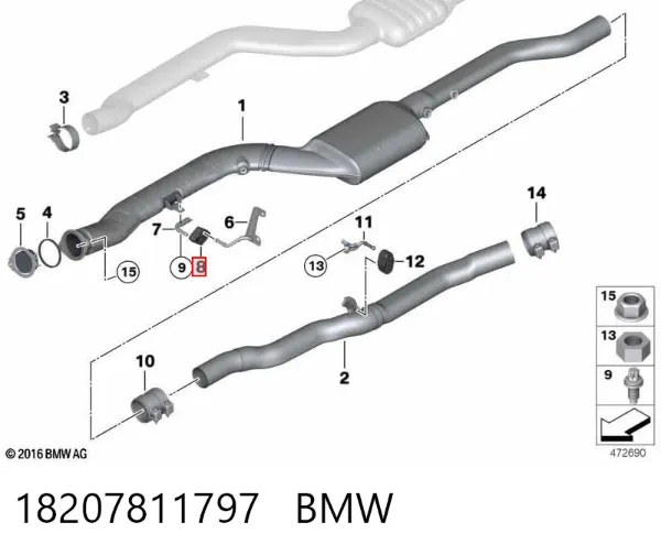 Poduszka mocowania tłumika 18207811797 BMW