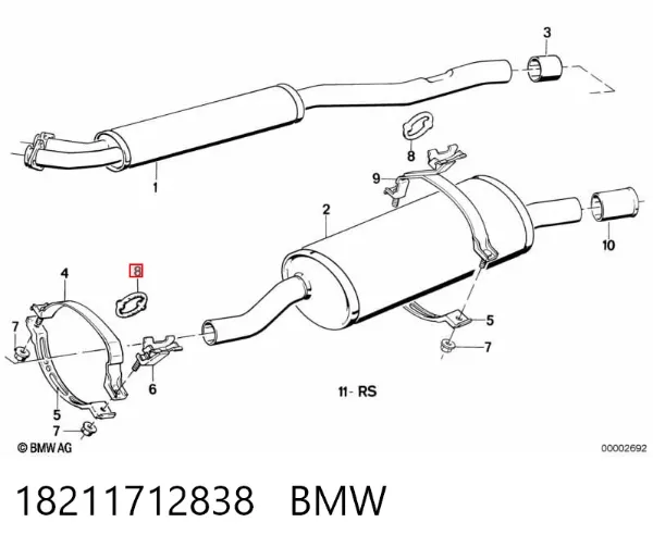 Poduszka mocowania tłumika 18211712838 BMW