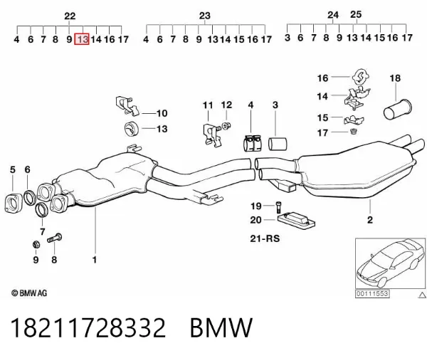 Poduszka mocowania tłumika 18211728332 BMW