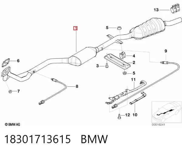 Konwerter-katalizator 18301713615 BMW