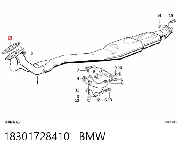 Uszczelka rury odbiornika tłumika 18301728410 BMW