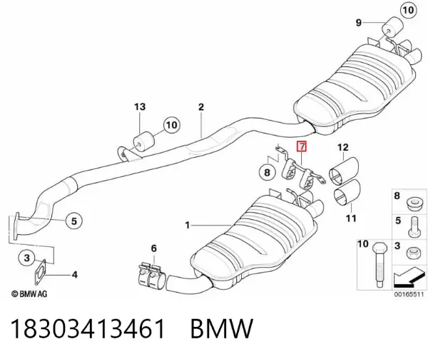 Poduszka mocowania tłumika 18303413461 BMW